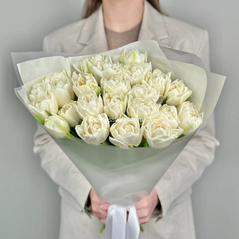 Белые тюльпаны, 25 шт