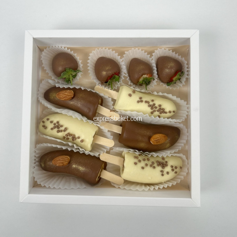 Набор клубника и бананы в шоколаде 3